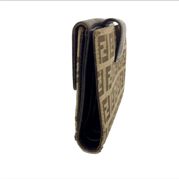 1F5080 FENDI Zucca Canvas Leather Bifold Wallet - Picture 2 of 11